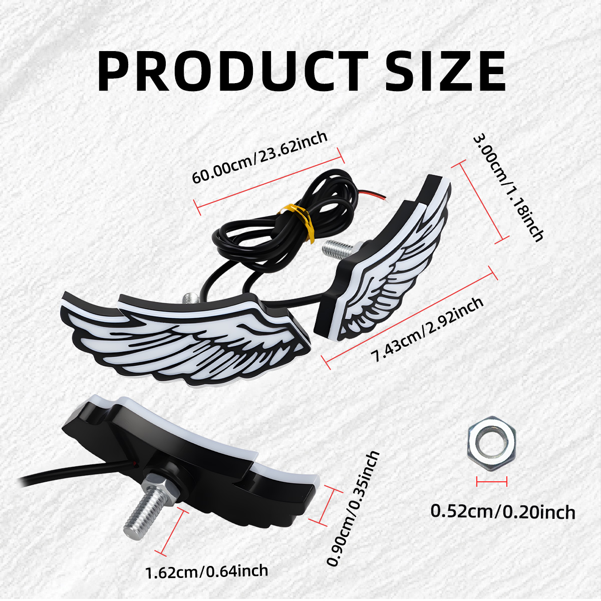 1Pair Motorcycle Angel Wings L - Sos Light Strobe recension och pris